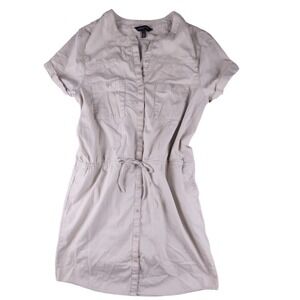 Banana Republic Button Up Shirt Dress Khaki Size 12 Safari Outdoors Campcore